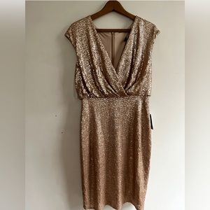Rose gold Tadashi Shoji sequined dress